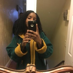 Yellow and green “ Home Alone “ wool coat !!